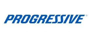 Progressive logo in blue italicized text