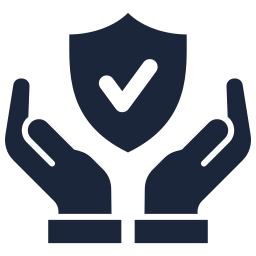 Hands holding shield with checkmark